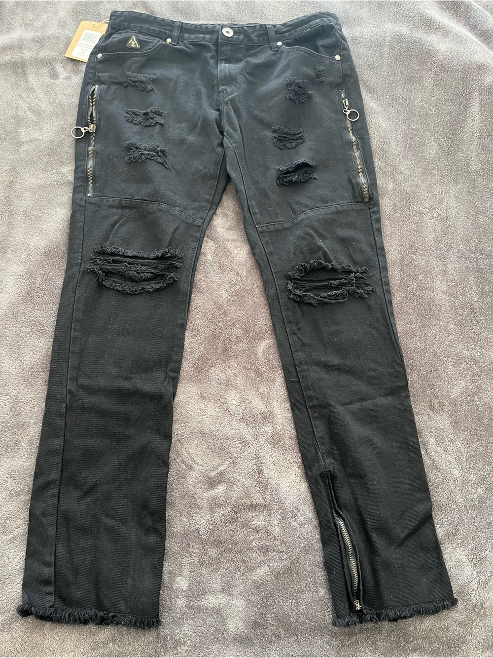 BLK DNM Black Slim Fit Jeans with DNM Patch